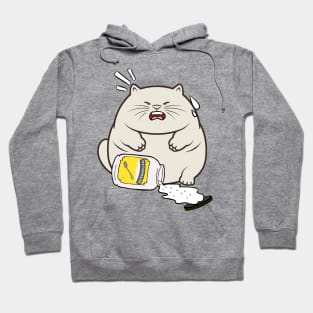 Funny Fat cat spilled mayonnaise Hoodie